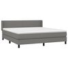 vidaXL Sommier &agrave; lattes de lit avec matelas Gris fonc&eacute; 180x200cm Tissu