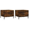 vidaXL Tables basses 2 pcs ch&ecirc;ne fum&eacute; 50x50x40 cm bois d'ing&eacute;nierie