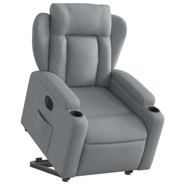 vidaXL Fauteuil inclinable électrique gris clair tissu