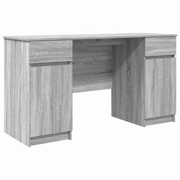 vidaXL Bureau Sonoma gris 140 x 49 x 76 cm Bois d'ing&eacute;nierie