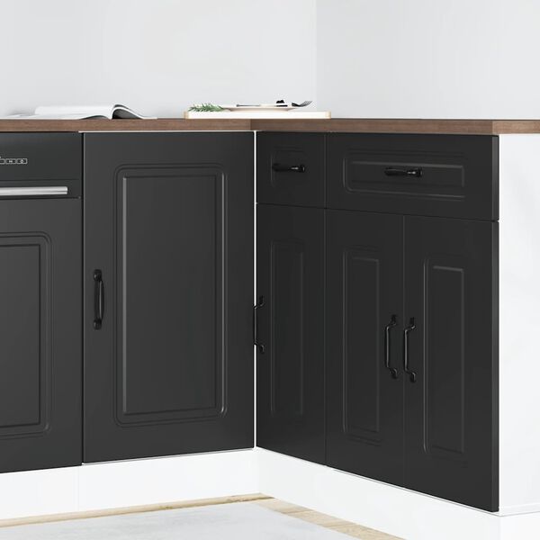vidaXL Meuble bas de cuisine &laquo; Kalmar &raquo; Bois d'ing&eacute;nierie noir