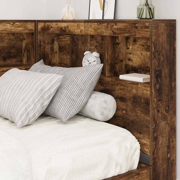 vidaXL T&ecirc;te de lit de rangement Ch&ecirc;ne fum&eacute; 100 cm Bois d'ing&eacute;nierie