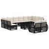 vidaXL Ensemble de canap&eacute; de jardin 13 pc Noir et blanc cr&egrave;me