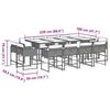 vidaXL Ensemble &agrave; manger de jardin et coussins 13 pcs gris clair rotin