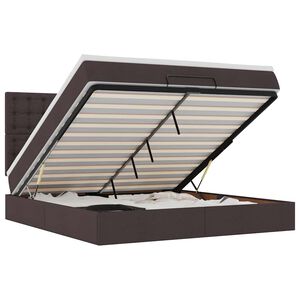 VidaXL Cadre de lit ottoman avec matelas marron fonc&eacute; 160x200 cm tissu