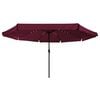 vidaXL Parasol de jardin Rouge et Noir 395 x 395 x 245 cm