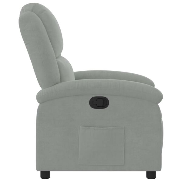 vidaXL Fauteuil inclinable en velours gris clair
