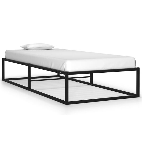 vidaXL Cadre de lit sans matelas noir m&eacute;tal 90x200 cm