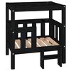 vidaXL Lit pour chien Noir 65,5x50,5x70 cm Bois de pin solide