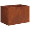 vidaXL Cache-pot de jardin Rouill&eacute; 50 x 40 x 40 cm Acier patin&eacute;