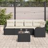vidaXL Ensemble de canapé de jardin avec coussin 6 pcs Noir Poly rotin