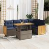 vidaXL Salon de jardin avec coussins 6 pcs gris r&eacute;sine tress&eacute;e acacia