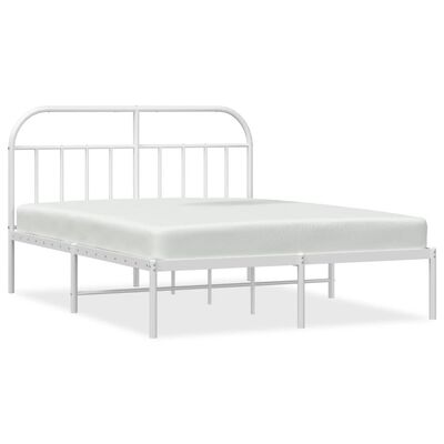 vidaXL Cadre de lit métal sans matelas et tête de lit blanc 183x213 cm