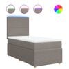 vidaXL Sommier &agrave; lattes de lit avec matelas Taupe 100x200 cm Tissu