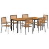 vidaXL Ensemble de salle &agrave; manger pour jardin 7 pc Gris et marron