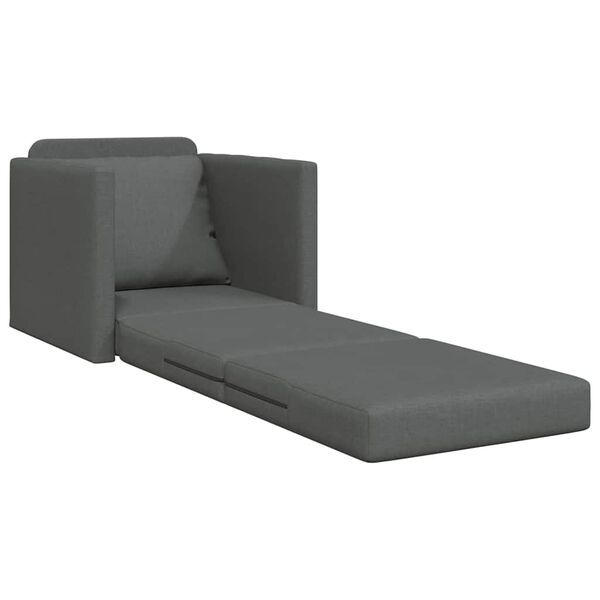 vidaXL Canap&eacute;-lit 2 en 1 gris fonc&eacute; 112x174x55 cm tissu