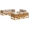 vidaXL Salon de jardin modulable 9 pi&egrave;ces Naturel Bois d'Acacia Massif