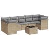 vidaXL Salon de jardin avec coussins 8 pcs beige r&eacute;sine tress&eacute;e