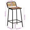 vidaXL Tabourets de bar lot de 2 46x35,5x80cm bois massif r&eacute;cup&eacute;ration