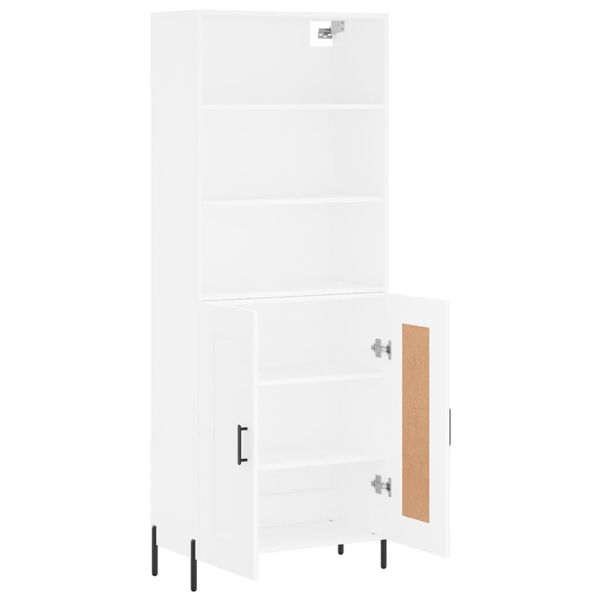 vidaXL Buffet haut Blanc 69,5x34x180 cm Bois d'ing&eacute;nierie