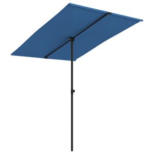vidaXL Parasol de jardin avec m&acirc;t en aluminium 2x1,5 m Bleu azur&eacute;