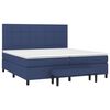 vidaXL Sommier &agrave; lattes de lit avec matelas Bleu 200x200 cm Tissu