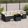 vidaXL Salon de jardin 8 pcs avec coussins noir r&eacute;sine tress&eacute;e