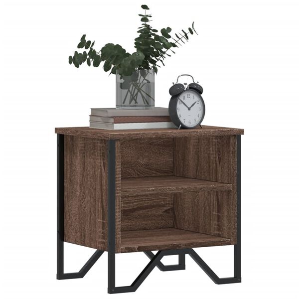 vidaXL Tables de chevet 2pcs chêne marron 40x30x40cm bois d'ingénierie