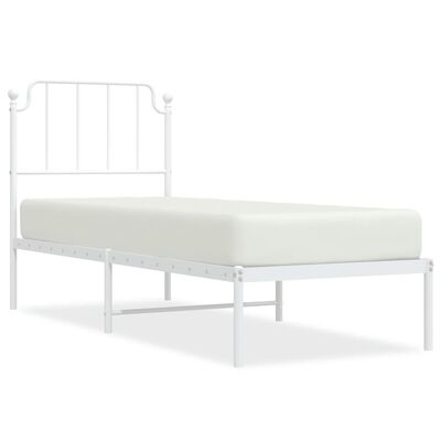 vidaXL Cadre de lit métal sans matelas avec tête de lit blanc 80x200cm