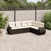 vidaXL Salon de jardin avec coussins 6 pcs marron r&eacute;sine tress&eacute;e