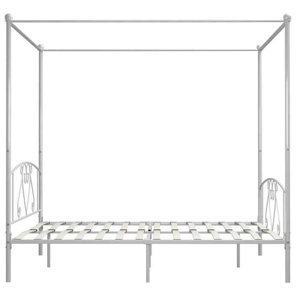 vidaXL Cadre de lit sans matelas avec baldaquin blanc 180x200 cm m&eacute;tal