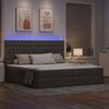 vidaXL Lit avec rangement et LED Taupe 200 x 200 cm Polyester
