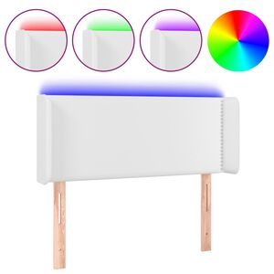 vidaXL T&ecirc;te de lit &agrave; LED Blanc 103x16x78/88 cm Similicuir