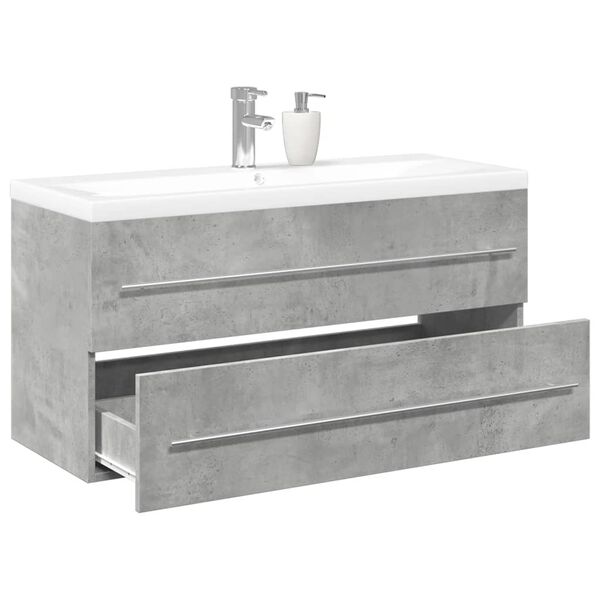 vidaXL Ensemble de meubles de salle de bain 2 pcs gris b&eacute;ton
