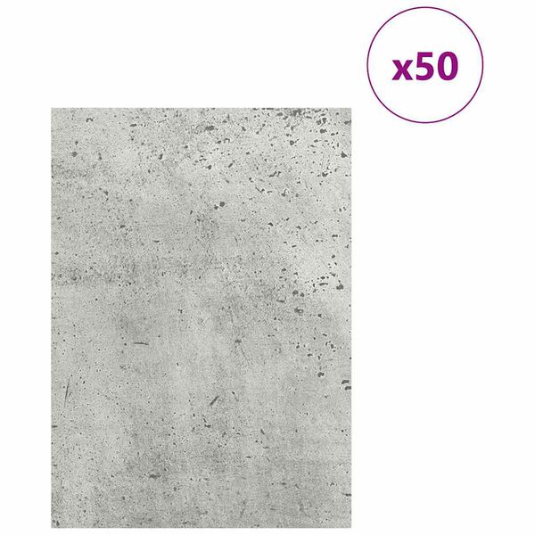 vidaXL Panneaux d&eacute;coratifs 50 pcs Gris b&eacute;ton 15 x 21 x 0,27 cm