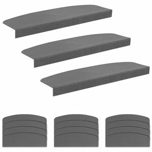 vidaXL Tapis d'escalier 15 pc 56 x 17 x 3 cm Gris clair Polyester
