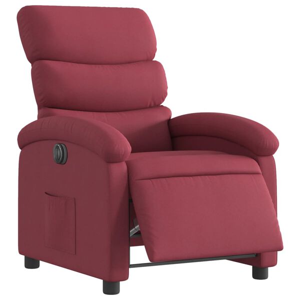 vidaXL Fauteuil inclinable &eacute;lectrique Rouge bordeaux Tissu
