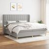 vidaXL Sommier &agrave; lattes de lit avec matelas Gris clair 200x200cm Tissu
