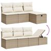 vidaXL Salon de jardin avec coussins 9 pcs beige r&eacute;sine tress&eacute;e