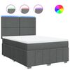 vidaXL Sommier &agrave; lattes de lit avec matelas Gris fonc&eacute; 140x190cm Tissu