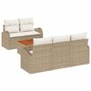 vidaXL Ensemble de canap&eacute; de jardin 6 pc Beige et cr&egrave;me polyrotin