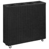 vidaXL Lit sur&eacute;lev&eacute; de jardin &agrave; 4 pots 80x22x79 cm r&eacute;sine tress&eacute;e noir