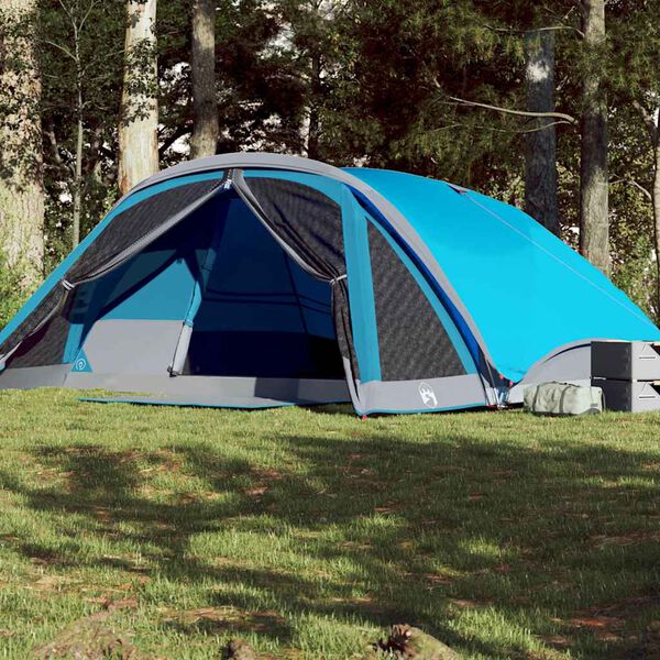 vidaXL Tente de cabine familiale 6 personnes bleu imperm&eacute;able