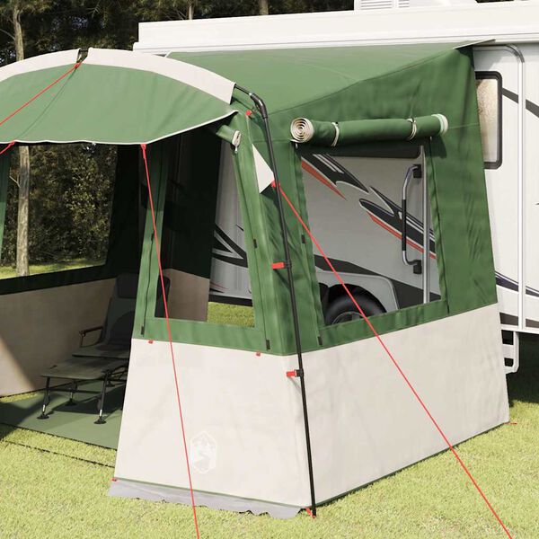 vidaXL Tente de hayon pour caravane avec toit Vert 352 x 250 x 240 cm