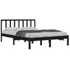 vidaXL Cadre de lit sans matelas noir bois de pin massif 135x190 cm