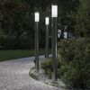 vidaXL Bornes lumineuses avec d&eacute;tecteur et prise lot de 3 110 cm acier inoxydable IP44