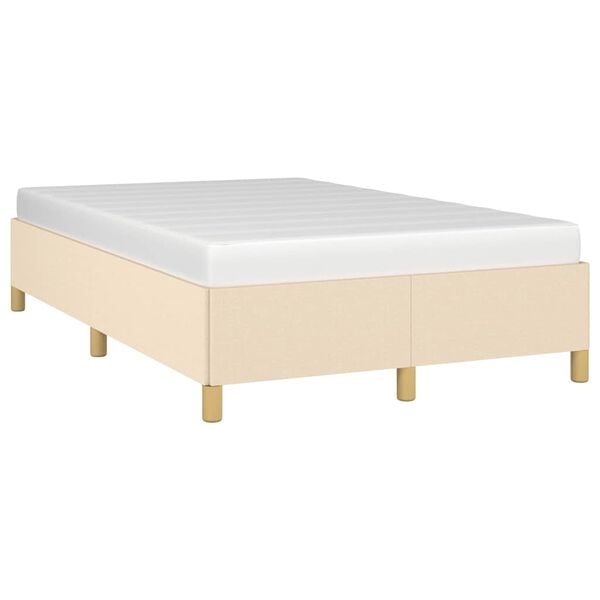 vidaXL Cadre de lit sans matelas cr&egrave;me 120x190 cm tissu