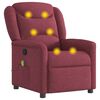 vidaXL Fauteuil de massage inclinable Rouge bordeaux Tissu