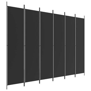 vidaXL Cloison de s&eacute;paration 6 panneaux Noir 300x220 cm Tissu