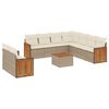 vidaXL Salon de jardin avec coussins 10 pcs beige r&eacute;sine tress&eacute;e